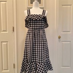 NWT J.Crew Black & White Cotton Gingham Dress sz 6